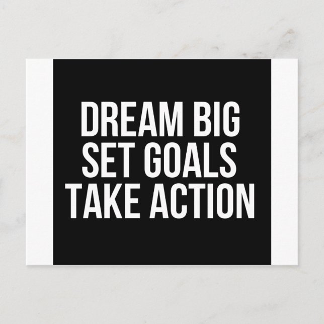 Traum Big Set Goals Action Motivierend Zitat Postkarte (Vorderseite)