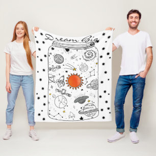 Traum Big Universe in Mason Jar Illustration Fleecedecke
