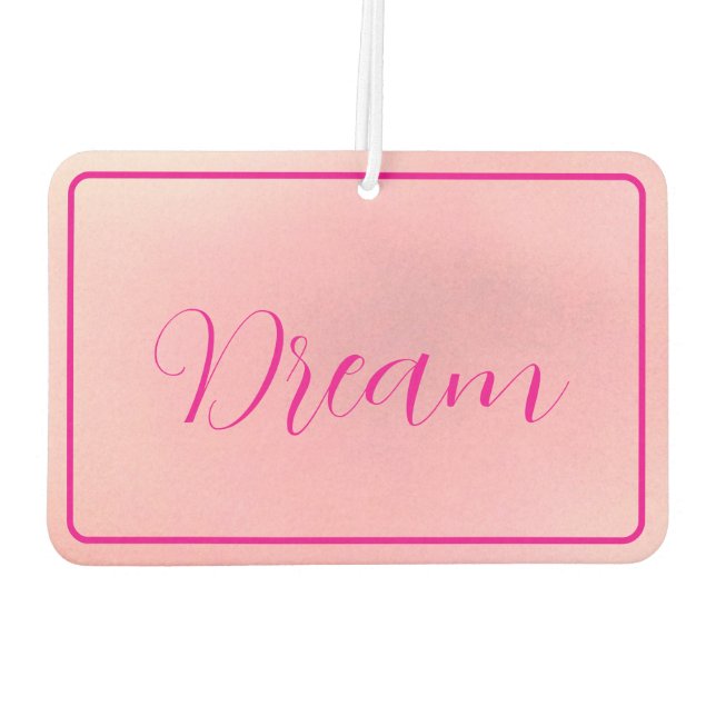 "Traum" Bright Pink Letter Gradient Pink Autolufterfrischer (Rückseite)