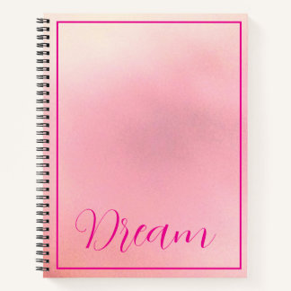 "Traum" Bright Pink Letter Gradient Pink Notizbuch
