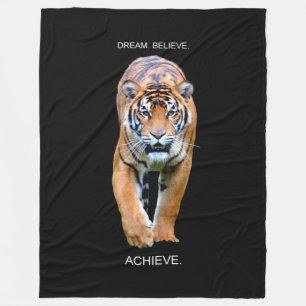 Traum glauben, Tiger Motivierend Zitat zu erreiche Fleecedecke
