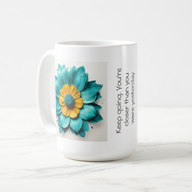 Traum groß, hart arbeiten ( Tasse Design) (Vorderseite Links)
