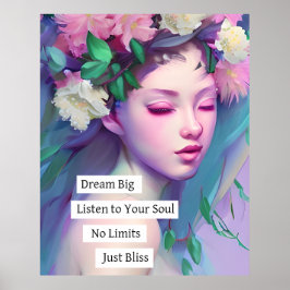 Traum groß, inspirierendes Zitat für Tochter Poster