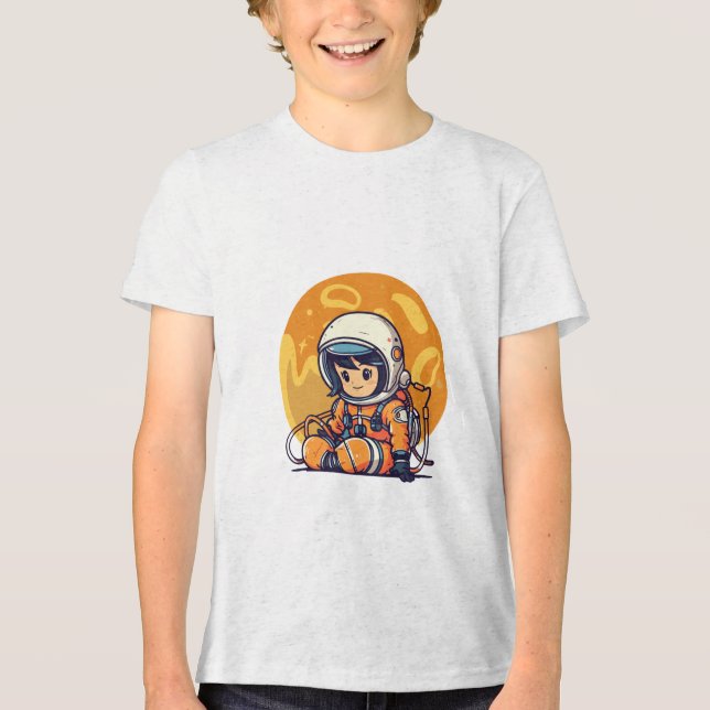 Traum groß, kleiner Astronaut Tri-Blend Shirt (Vorderseite)