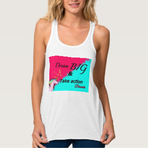 Traum groß und Action machen Einhorn Tank Top