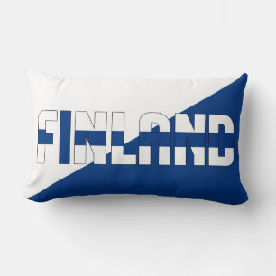 Traum in Farbe mit der finnischen Flagge Lendenkissen