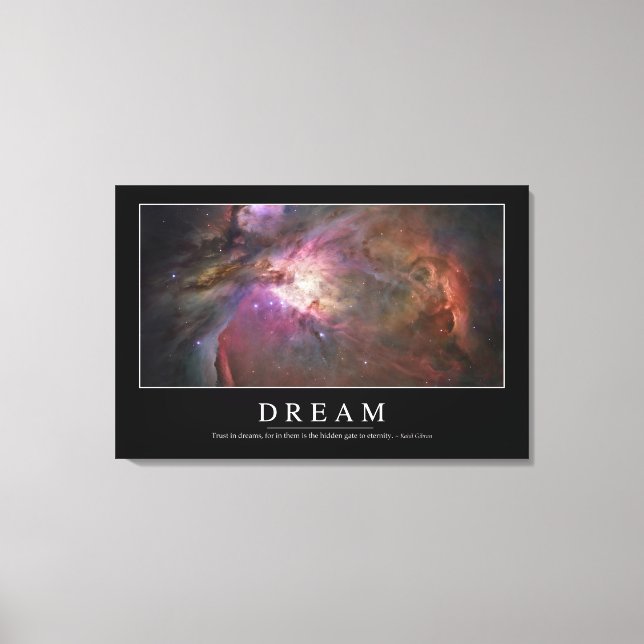 Traum: Inspiration Zitat Leinwanddruck (Vorderseite)