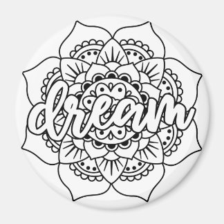 Traum Mandala Black & White Magnet