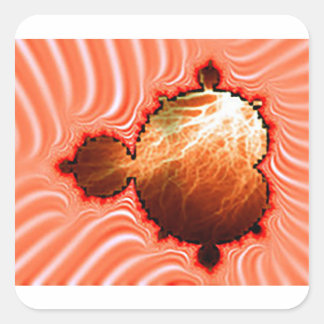 Traum-Mandelbrot mit Blitzschlägen Quadratischer Aufkleber