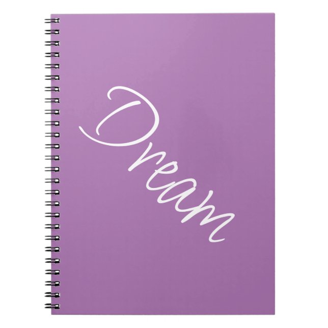 "Traum" - Phrase Lavender Lila Hintergrund Notizblock (Vorderseite)