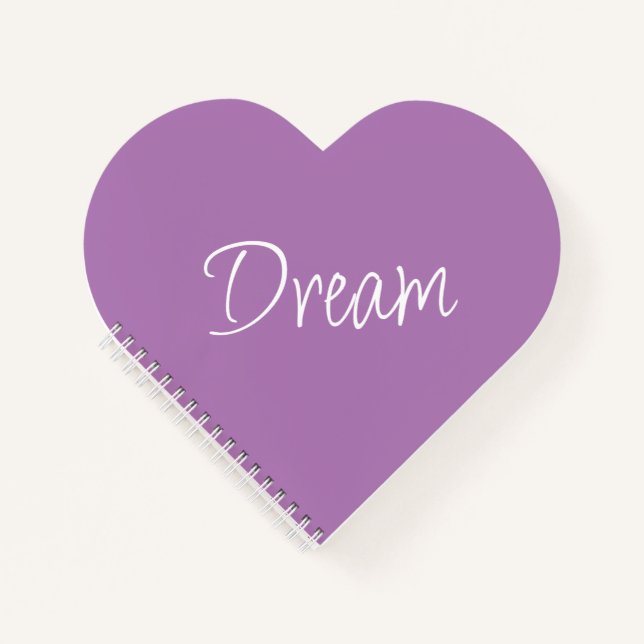 "Traum" - Phrase Lavender Lila Hintergrund Notizbuch (Vorderseite)