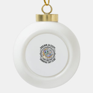 Traum Schläfrige Surreal Katzen Lustige Katzenlieb Keramik Kugel-Ornament