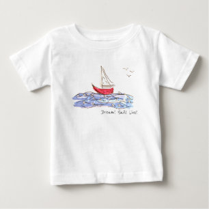 Traum Segel Lebend Meer Boot Möwen Baby T-Shirt