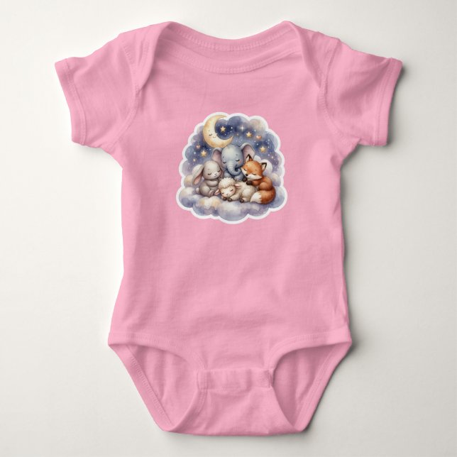 Traum-Tier-Parade Baby Strampler (Vorderseite)