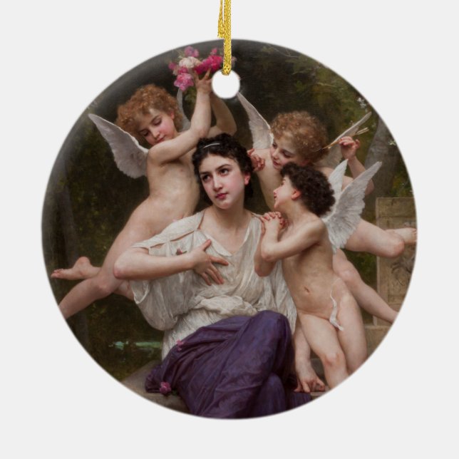 Traum vom Frühling, Rêve de Printemps von Bouguere Keramik Ornament (Hinten)