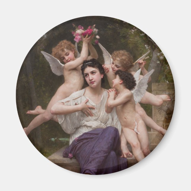 Traum vom Frühling, Rêve de Printemps von Bouguere Magnet (Vorne)