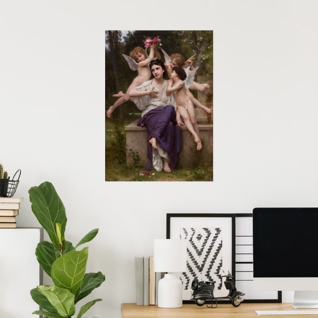Traum vom Frühling, Rêve de Printemps von Bouguere Poster (Heimbüro)