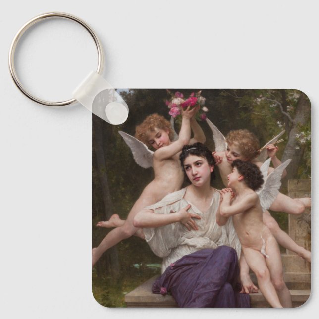 Traum vom Frühling, Rêve de Printemps von Bouguere Schlüsselanhänger (Vorderseite)