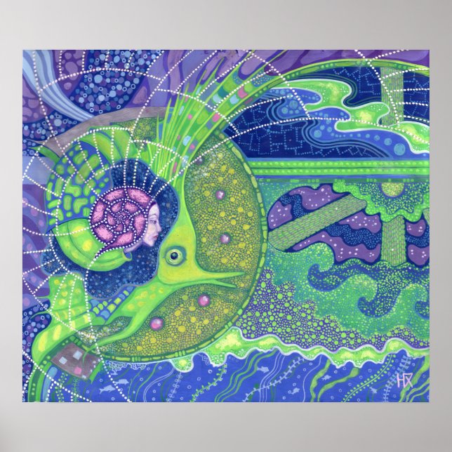 Traum vom Vollmondsurrealismus der Fantasie der Me Poster (Vorne)
