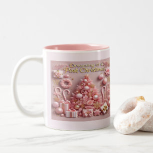 Träum von einem rosa Weihnachten  Zweifarbige Tasse