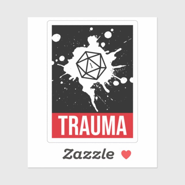 Trauma Critical Versag D20 Dice Aufkleber (Blatt)