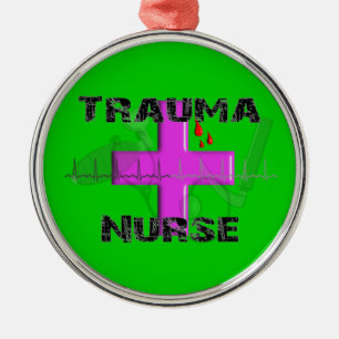 Trauma-Krankenschwester-Weihnachtsbaum-Verzierung Silbernes Ornament