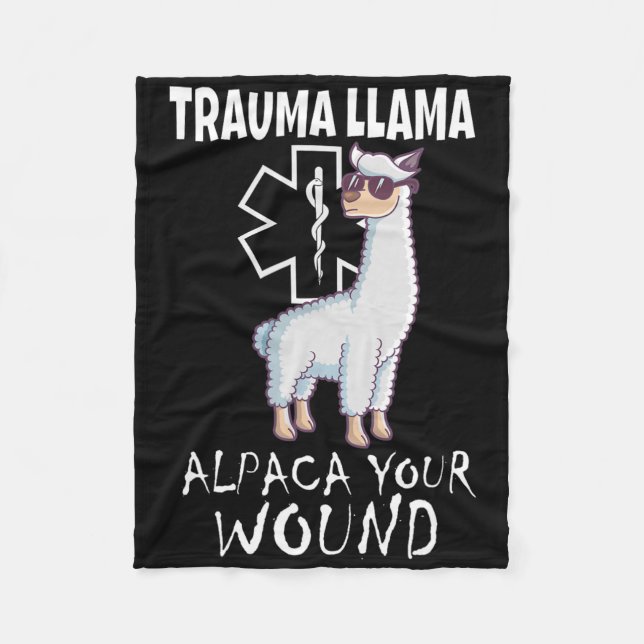 Trauma Llama Emt Design Medic Ems Alpaca Ihr Wunsc Fleecedecke (Vorderseite)