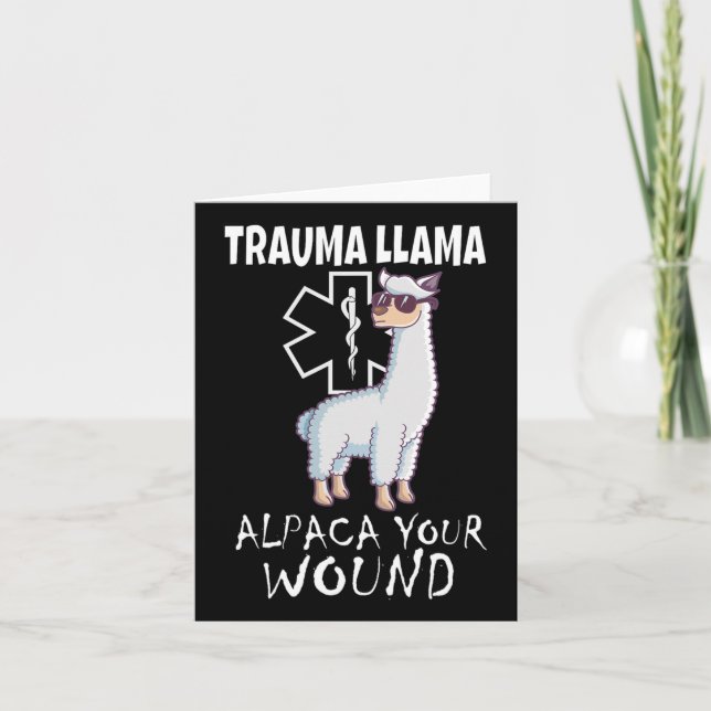 Trauma Llama Emt Design Medic Ems Alpaca Ihr Wunsc Karte (Vorderseite)