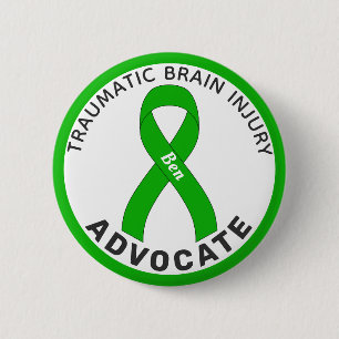 Traumatic Brain Injury Advocate Ribbon White Button
