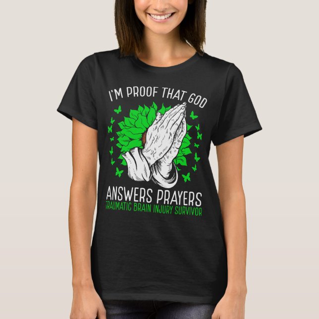 Traumatic Brain Injury Awareness God TBI Survivor T-Shirt (Vorderseite)