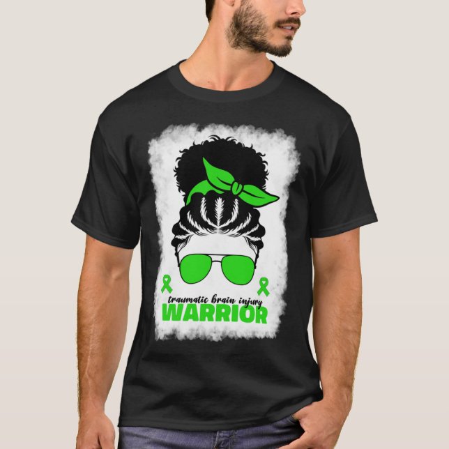 Traumatic Brain Injury Warrior For Afro Women TBI  T-Shirt (Vorderseite)