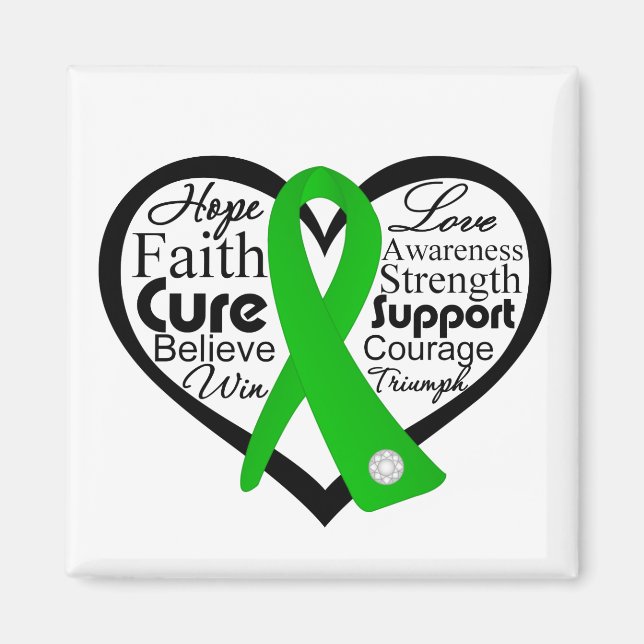 Traumatisches Brain Injury Heart Ribbon Collage Magnet (Vorne)