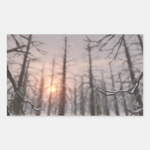 Traumaufkleber für die Winternacht Rechteckiger Aufkleber