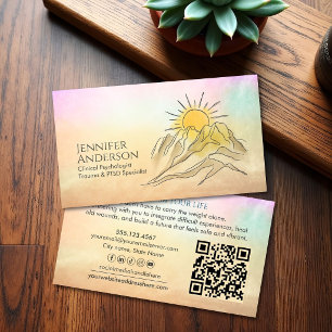Traumawiederherstellung Sonnenaufgang über Bergen Visitenkarte