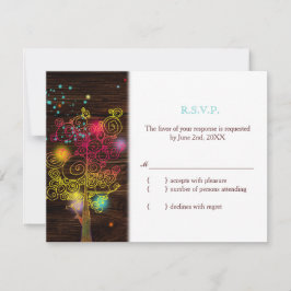 Traumbaumen Einzigartiges Hochzeitsszenario RSVP Karte