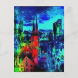 Traumbilder der städtischen Nacht Chromatische Sym Postkarte