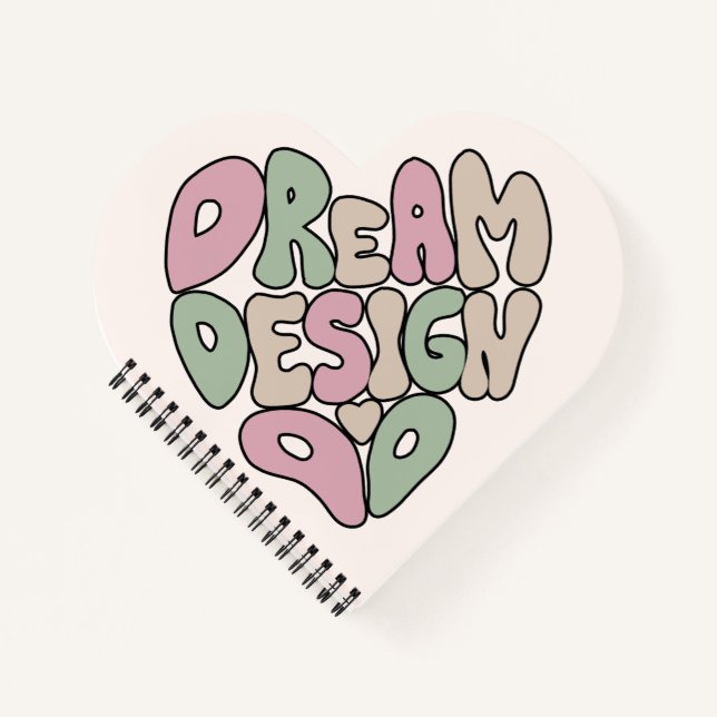 Traumdesign macht Handschrift Typografie Notizbuch (Vorderseite)