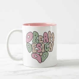 Traumdesign macht Handschrift Typografie Zweifarbige Tasse