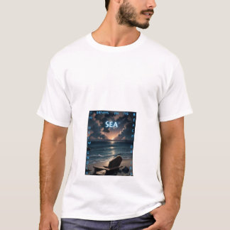 Träume am Meer - Sonnenuntergang Strandstuhl Kunst T-Shirt