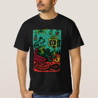 Träume auf Rücklauf – Surreale Retro-Alligator-TV- T-Shirt