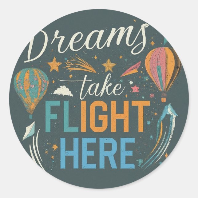 Träume fliegen hier Sticker (Vorderseite)