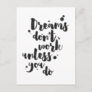 Träume funktionieren nur, wenn - Inspirationskarte Postkarte
