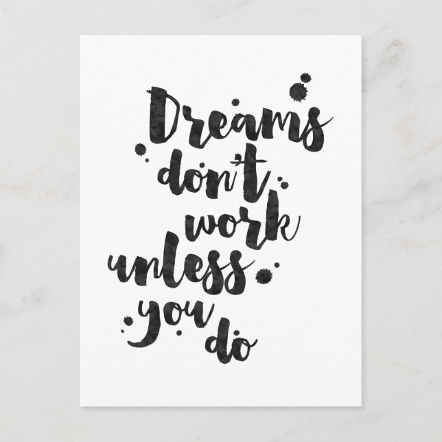 Träume funktionieren nur, wenn - Inspirationskarte Postkarte (Vorderseite)