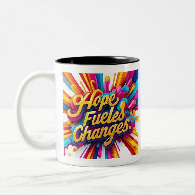 "Träume, Glauben, Erfolge" Zweifarbige Tasse (Links)