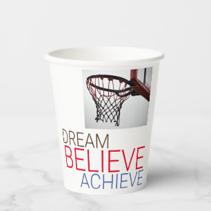 Träume glauben erreichen Basketball Pappbecher