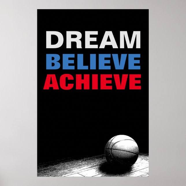 Träume glauben Motivierend Basketball erreichen Poster (Vorne)