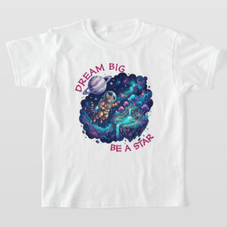 Träume groß Astronaut Schwimmender Garten Kinder T T-Shirt