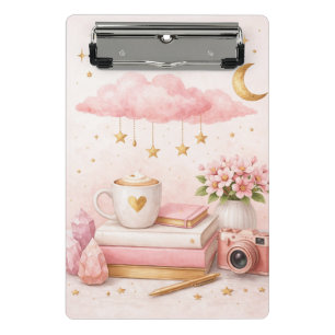Träume groß Clipboard ✨ Rosa Blumen Süße Schreibwa Mini Klemmbrett