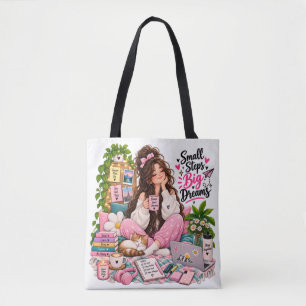 Träume Groß Cozy Girl – Kaffee, Bücher & Positive Tasche
