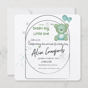 Träume groß, kleiner Baby-Einladung zur Babyparty Einladung